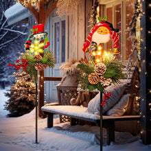 Outdoor Christmas Decorations Solar Christmas Lights with Snowman & Santa, Pine Cones Woman Gift for Garden, Yard, Patio